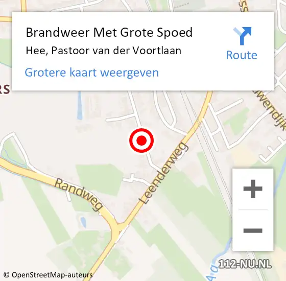 Locatie op kaart van de 112 melding: Brandweer Met Grote Spoed Naar Hee, Pastoor van der Voortlaan op 6 oktober 2013 12:26