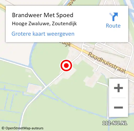 Locatie op kaart van de 112 melding: Brandweer Met Spoed Naar Hooge Zwaluwe, Zoutendijk op 21 oktober 2021 12:16