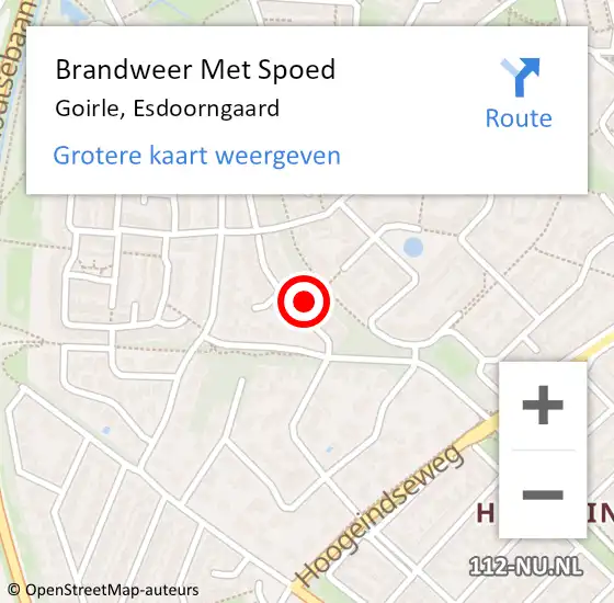 Locatie op kaart van de 112 melding: Brandweer Met Spoed Naar Goirle, Esdoorngaard op 21 oktober 2021 12:53