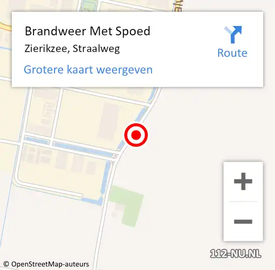 Locatie op kaart van de 112 melding: Brandweer Met Spoed Naar Zierikzee, Straalweg op 21 oktober 2021 13:05