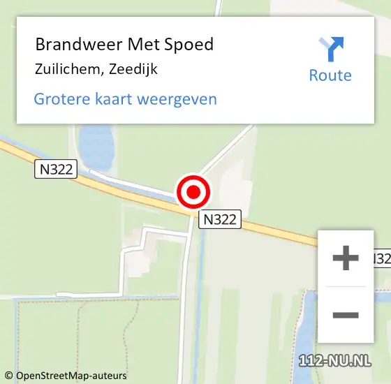 Locatie op kaart van de 112 melding: Brandweer Met Spoed Naar Zuilichem, Zeedijk op 26 juni 2014 17:51