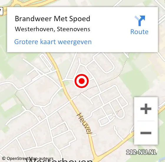 Locatie op kaart van de 112 melding: Brandweer Met Spoed Naar Westerhoven, Steenovens op 21 oktober 2021 13:33