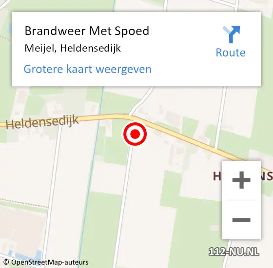 Locatie op kaart van de 112 melding: Brandweer Met Spoed Naar Meijel, Heldensedijk op 21 oktober 2021 14:01