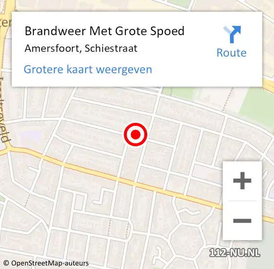 Locatie op kaart van de 112 melding: Brandweer Met Grote Spoed Naar Amersfoort, Schiestraat op 21 oktober 2021 14:22