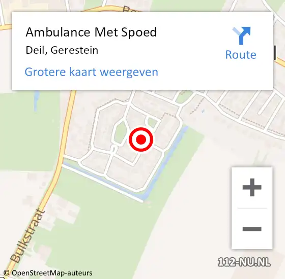 Locatie op kaart van de 112 melding: Ambulance Met Spoed Naar Deil, Gerestein op 21 oktober 2021 15:42