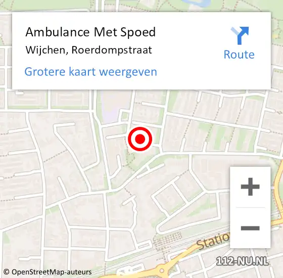 Locatie op kaart van de 112 melding: Ambulance Met Spoed Naar Wijchen, Roerdompstraat op 21 oktober 2021 16:23