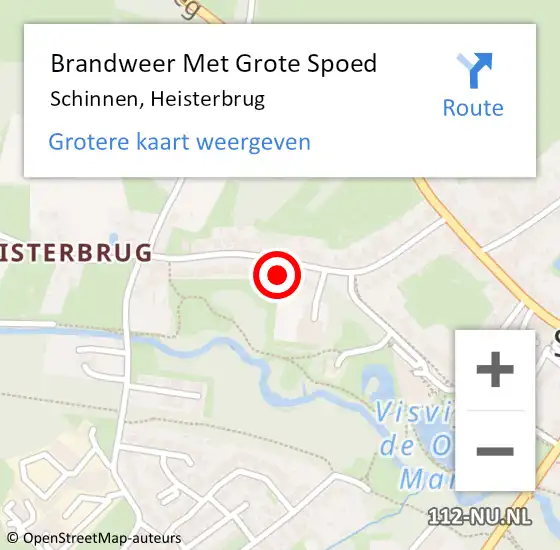 Locatie op kaart van de 112 melding: Brandweer Met Grote Spoed Naar Schinnen, Heisterbrug op 21 oktober 2021 16:26