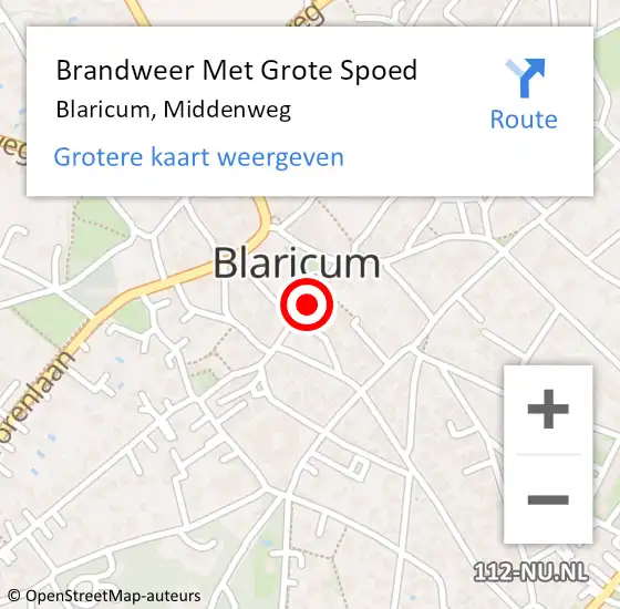 Locatie op kaart van de 112 melding: Brandweer Met Grote Spoed Naar Blaricum, Middenweg op 26 juni 2014 18:26