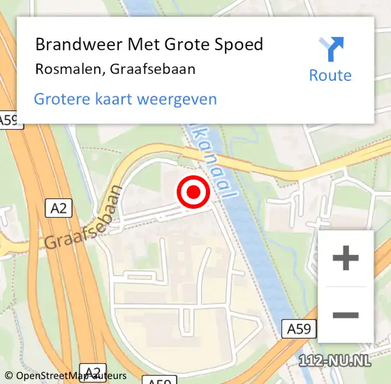 Locatie op kaart van de 112 melding: Brandweer Met Grote Spoed Naar Rosmalen, Graafsebaan op 21 oktober 2021 16:44