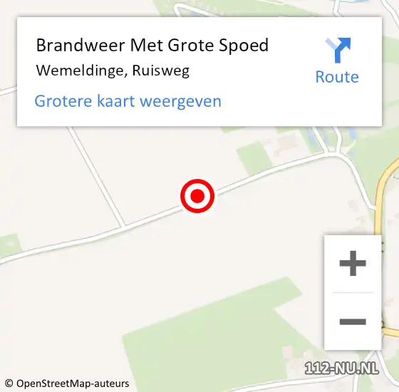 Locatie op kaart van de 112 melding: Brandweer Met Grote Spoed Naar Wemeldinge, Ruisweg op 21 oktober 2021 17:19