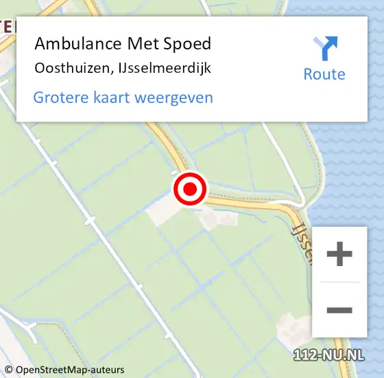 Locatie op kaart van de 112 melding: Ambulance Met Spoed Naar Oosthuizen, IJsselmeerdijk op 21 oktober 2021 17:46