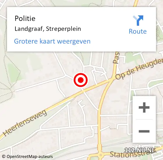 Locatie op kaart van de 112 melding: Politie Landgraaf, Streperplein op 21 oktober 2021 17:58