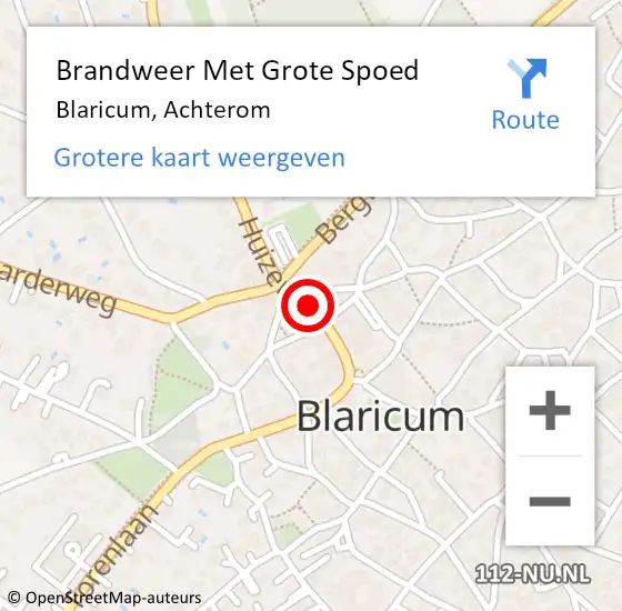 Locatie op kaart van de 112 melding: Brandweer Met Grote Spoed Naar Blaricum, Achterom op 21 oktober 2021 18:48