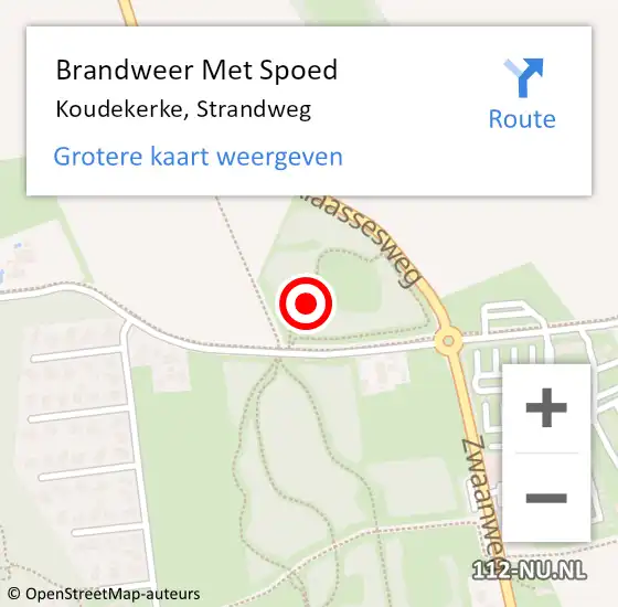 Locatie op kaart van de 112 melding: Brandweer Met Spoed Naar Koudekerke, Strandweg op 21 oktober 2021 18:48