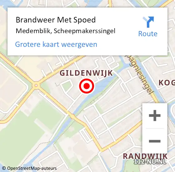 Locatie op kaart van de 112 melding: Brandweer Met Spoed Naar Medemblik, Scheepmakerssingel op 21 oktober 2021 18:51