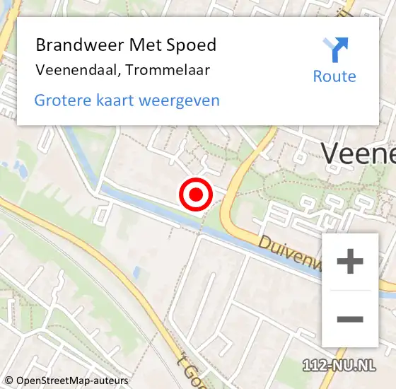 Locatie op kaart van de 112 melding: Brandweer Met Spoed Naar Veenendaal, Trommelaar op 21 oktober 2021 18:58