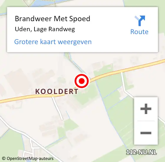 Locatie op kaart van de 112 melding: Brandweer Met Spoed Naar Uden, Lage Randweg op 21 oktober 2021 19:19