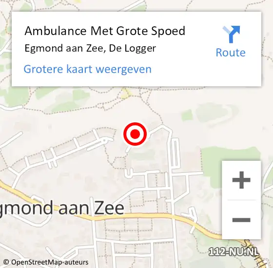 Locatie op kaart van de 112 melding: Ambulance Met Grote Spoed Naar Egmond aan Zee, De Logger op 6 oktober 2013 12:33