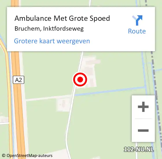 Locatie op kaart van de 112 melding: Ambulance Met Grote Spoed Naar Bruchem, Inktfordseweg op 21 oktober 2021 20:33