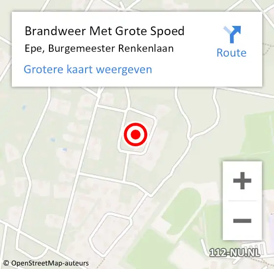 Locatie op kaart van de 112 melding: Brandweer Met Grote Spoed Naar Epe, Burgemeester Renkenlaan op 21 oktober 2021 20:33