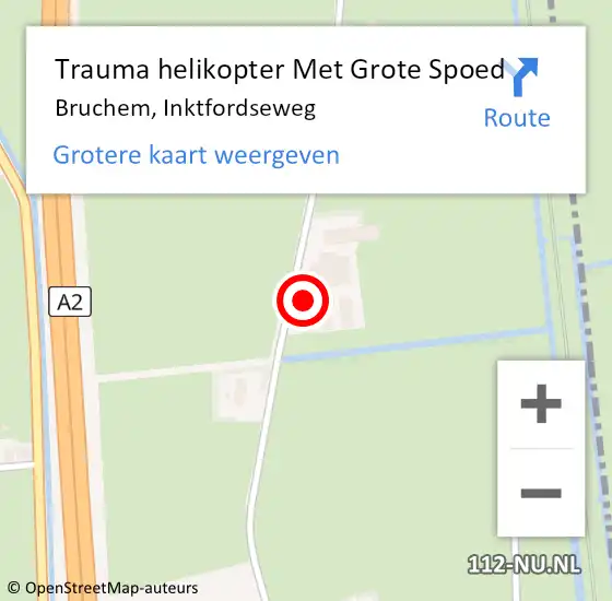Locatie op kaart van de 112 melding: Trauma helikopter Met Grote Spoed Naar Bruchem, Inktfordseweg op 21 oktober 2021 20:36
