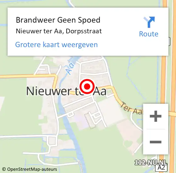 Locatie op kaart van de 112 melding: Brandweer Geen Spoed Naar Nieuwer ter Aa, Dorpsstraat op 21 oktober 2021 21:13