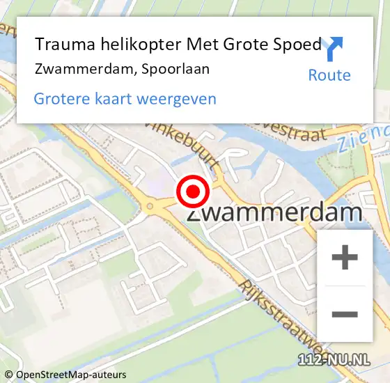 Locatie op kaart van de 112 melding: Trauma helikopter Met Grote Spoed Naar Zwammerdam, Spoorlaan op 21 oktober 2021 21:39