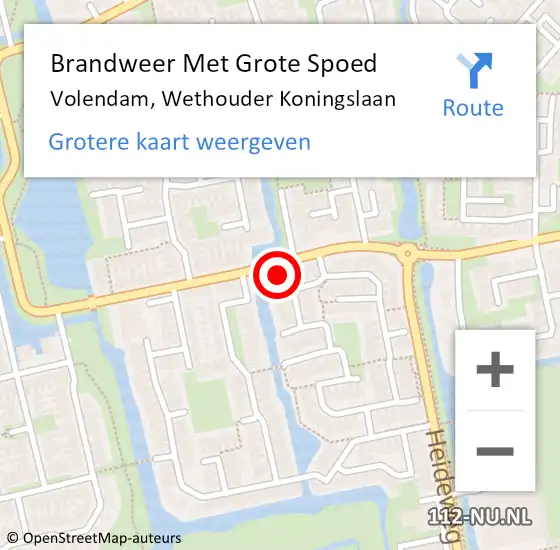 Locatie op kaart van de 112 melding: Brandweer Met Grote Spoed Naar Volendam, Wethouder Koningslaan op 6 oktober 2013 12:35