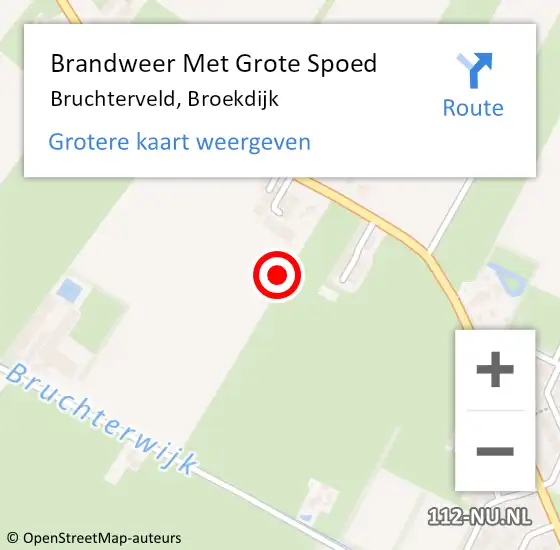 Locatie op kaart van de 112 melding: Brandweer Met Grote Spoed Naar Bruchterveld, Broekdijk op 22 oktober 2021 00:24