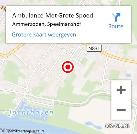 Locatie op kaart van de 112 melding: Ambulance Met Grote Spoed Naar Ammerzoden, Speelmanshof op 22 oktober 2021 02:18