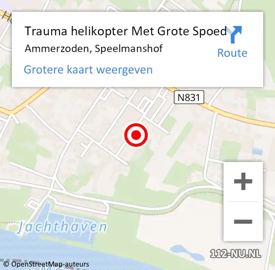 Locatie op kaart van de 112 melding: Trauma helikopter Met Grote Spoed Naar Ammerzoden, Speelmanshof op 22 oktober 2021 02:39
