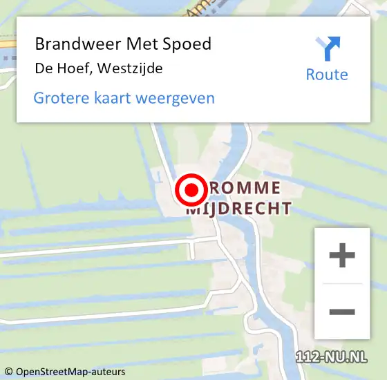 Locatie op kaart van de 112 melding: Brandweer Met Spoed Naar De Hoef, Westzijde op 26 juni 2014 19:26