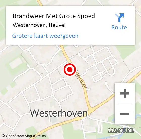 Locatie op kaart van de 112 melding: Brandweer Met Grote Spoed Naar Westerhoven, Heuvel op 22 oktober 2021 05:17