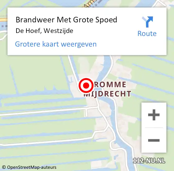 Locatie op kaart van de 112 melding: Brandweer Met Grote Spoed Naar De Hoef, Westzijde op 26 juni 2014 19:30