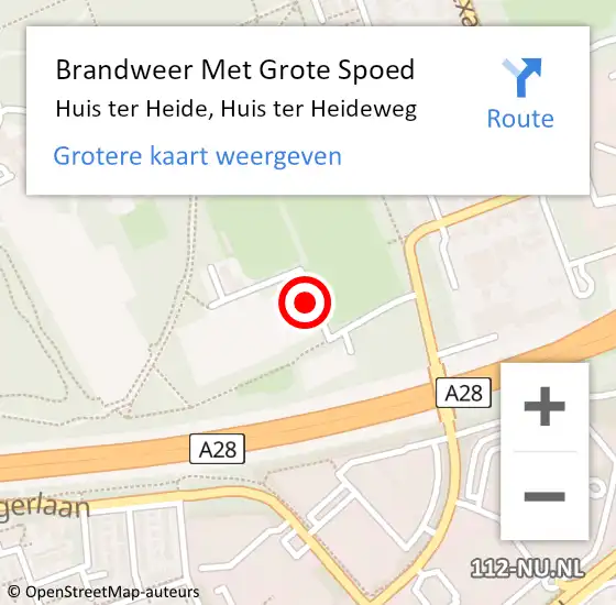 Locatie op kaart van de 112 melding: Brandweer Met Grote Spoed Naar Huis ter Heide, Huis ter Heideweg op 22 oktober 2021 08:11