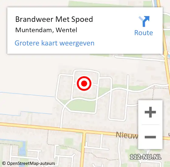 Locatie op kaart van de 112 melding: Brandweer Met Spoed Naar Muntendam, Wentel op 22 oktober 2021 08:20