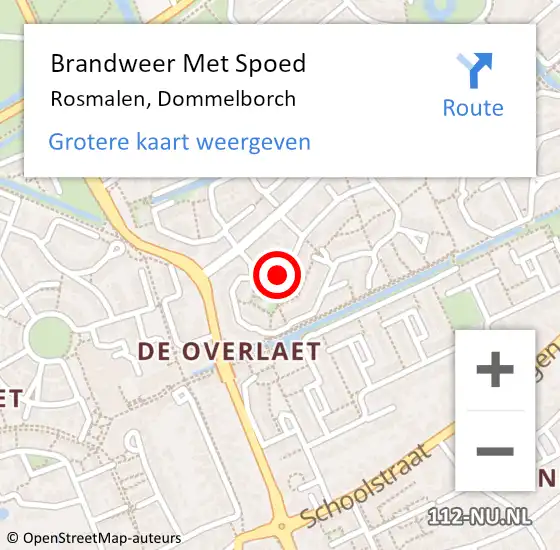 Locatie op kaart van de 112 melding: Brandweer Met Spoed Naar Rosmalen, Dommelborch op 22 oktober 2021 08:21