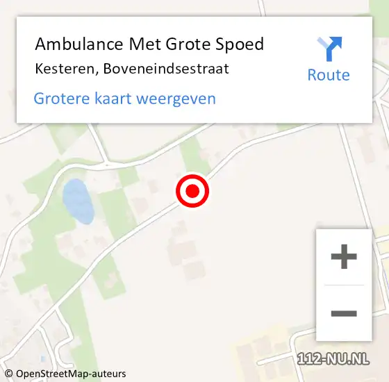 Locatie op kaart van de 112 melding: Ambulance Met Grote Spoed Naar Kesteren, Boveneindsestraat op 22 oktober 2021 08:57