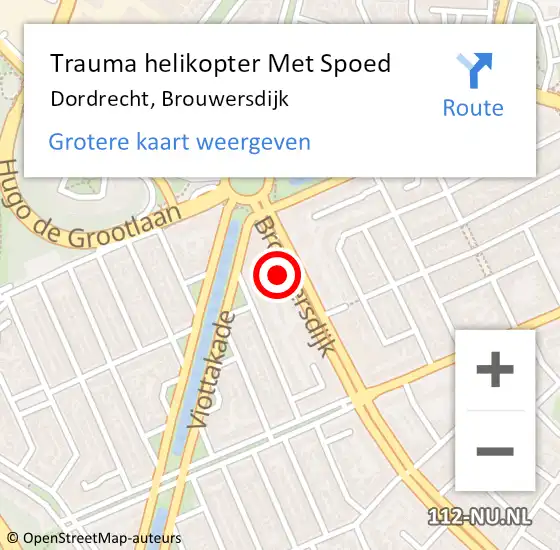 Locatie op kaart van de 112 melding: Trauma helikopter Met Spoed Naar Dordrecht, Brouwersdijk op 22 oktober 2021 11:14