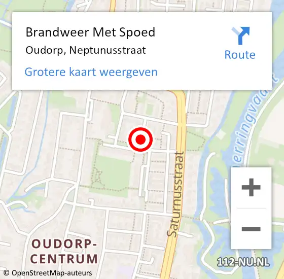 Locatie op kaart van de 112 melding: Brandweer Met Spoed Naar Oudorp, Neptunusstraat op 22 oktober 2021 11:33