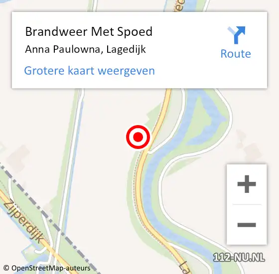 Locatie op kaart van de 112 melding: Brandweer Met Spoed Naar Anna Paulowna, Lagedijk op 22 oktober 2021 12:10