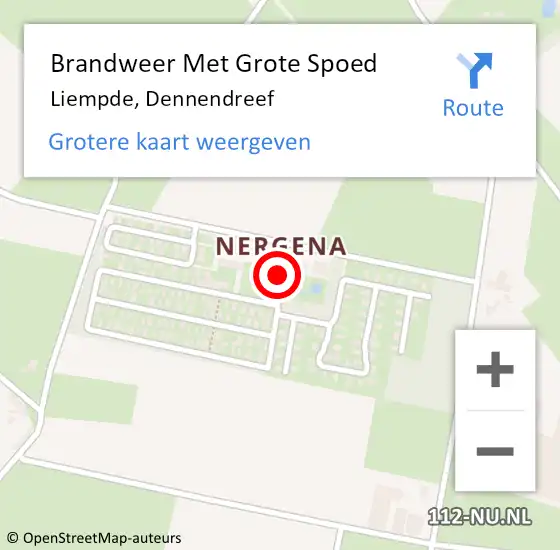 Locatie op kaart van de 112 melding: Brandweer Met Grote Spoed Naar Liempde, Dennendreef op 22 oktober 2021 12:54