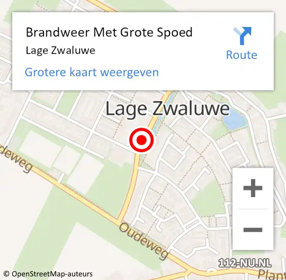 Locatie op kaart van de 112 melding: Brandweer Met Grote Spoed Naar Lage Zwaluwe op 22 oktober 2021 13:03