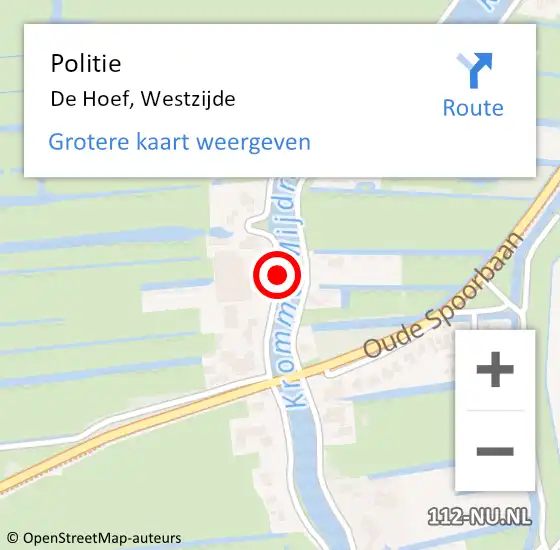 Locatie op kaart van de 112 melding: Politie De Hoef, Westzijde op 26 juni 2014 20:21