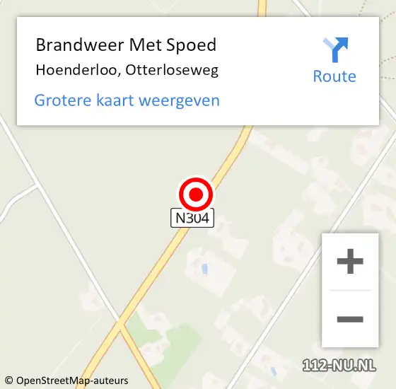 Locatie op kaart van de 112 melding: Brandweer Met Spoed Naar Hoenderloo, Otterloseweg op 26 juni 2014 20:22