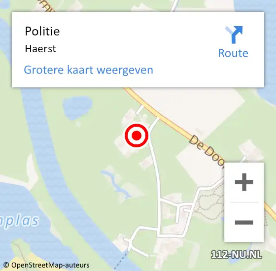 Locatie op kaart van de 112 melding: Politie Haerst op 22 oktober 2021 14:12