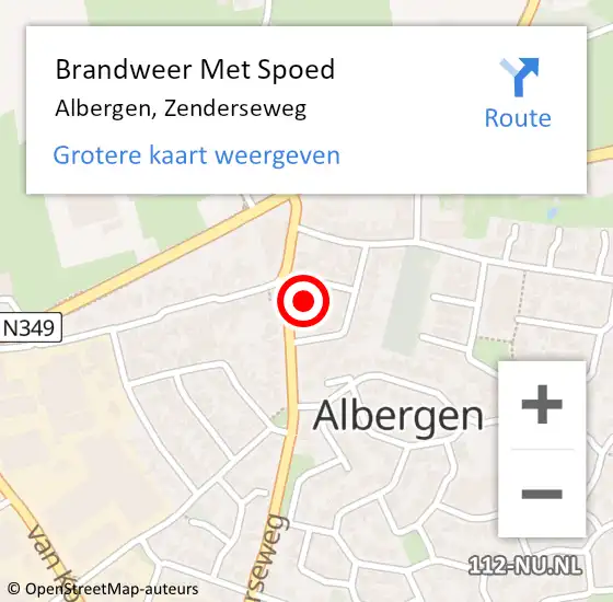 Locatie op kaart van de 112 melding: Brandweer Met Spoed Naar Albergen, Zenderseweg op 22 oktober 2021 14:22