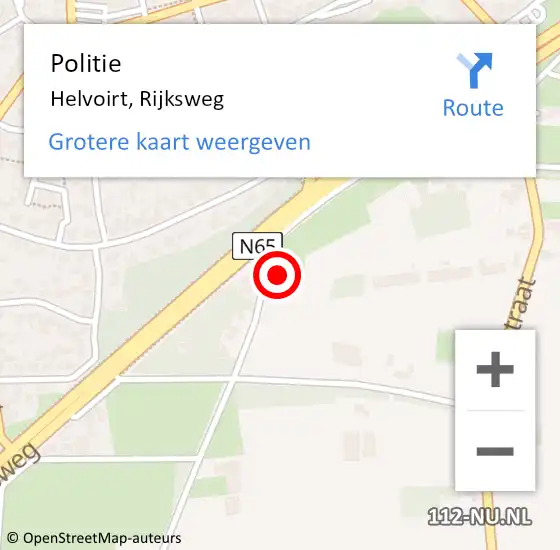 Locatie op kaart van de 112 melding: Politie Helvoirt, Rijksweg op 22 oktober 2021 14:42