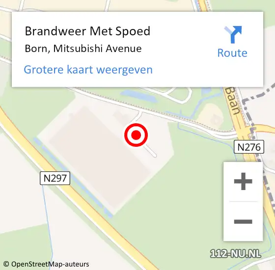 Locatie op kaart van de 112 melding: Brandweer Met Spoed Naar Born, Mitsubishi Avenue op 22 oktober 2021 14:44