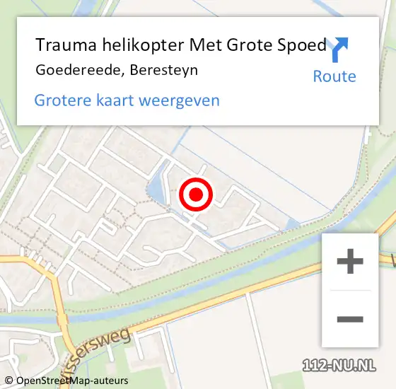 Locatie op kaart van de 112 melding: Trauma helikopter Met Grote Spoed Naar Goedereede, Beresteyn op 22 oktober 2021 15:07